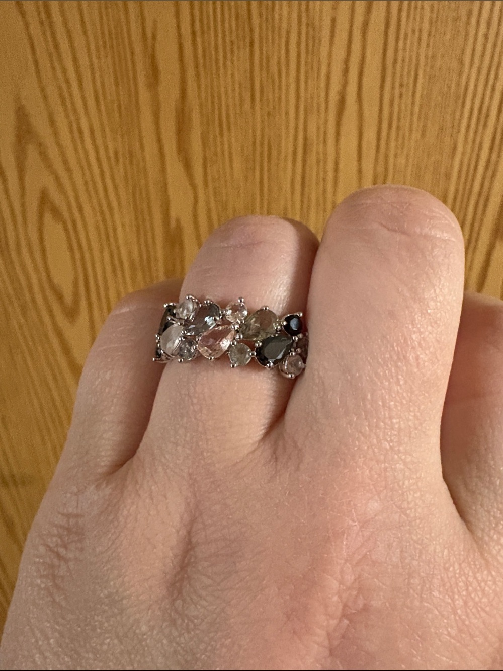 BP Smoky Quartz & Black Onyx Cubic Zirconia Ring Size 11